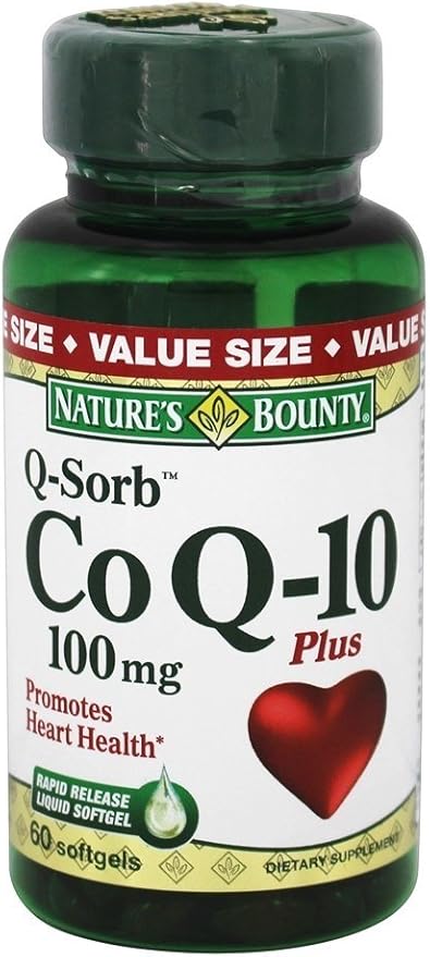 CoQ10 by Nature's Bounty, Dietary Supplement, Supports Heart Health, 100mg Plus L-Carnitine, 60 Softgels