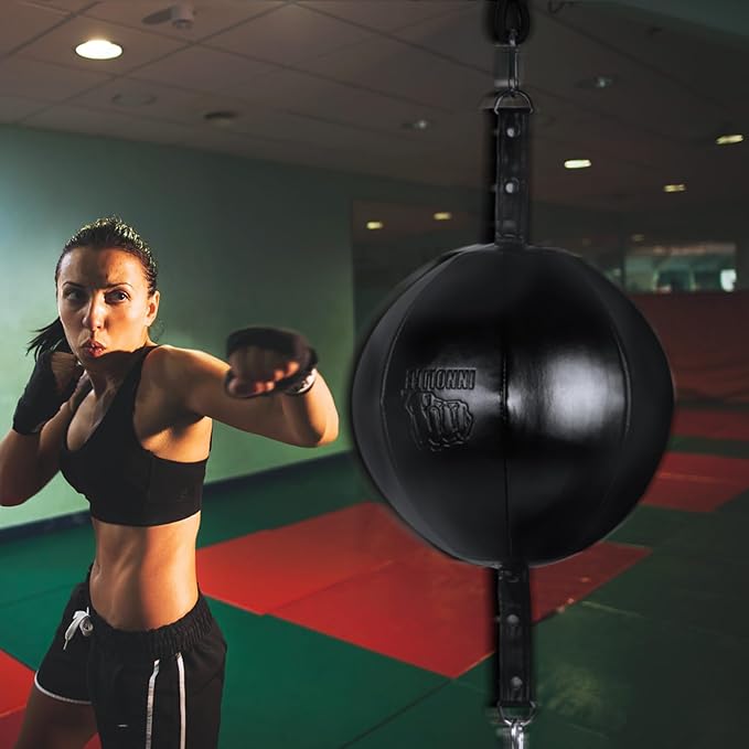 InnoLife Double End Punching Ball Striking Punching Bag Kit, Speed Striking Reflex Kit with Bungee Cords Perfect for Reaction, Agility, and Hand Eye Coordination Training