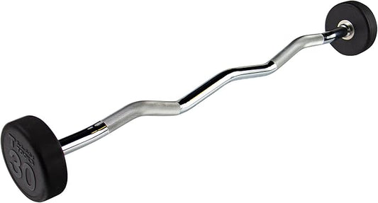 Body-Solid Rubber Coated Fixed Weights Straight Barbells- Weighted