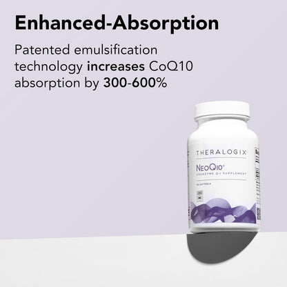 Theralogix NeoQ10 Coenzyme Q10 Supplement - Heart Health & Fertility Support - CoQ10 Fertility Supplement for Men & Women* - NSF Certified - 90 Softgels (90-Day Supply)