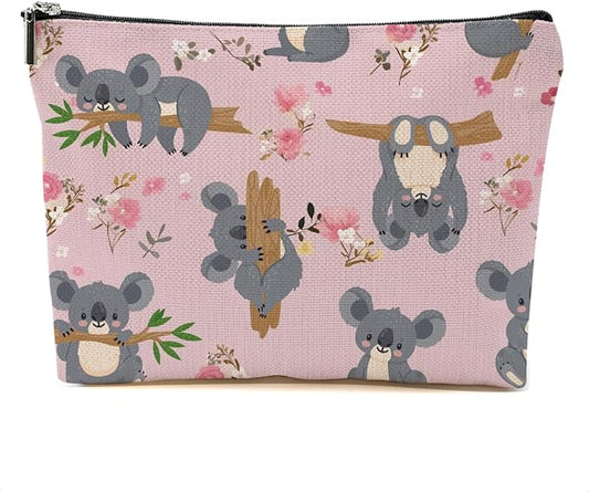 Cute Koala Makeup Bag Koala Gifts Cosmetic Bag Koala Themed Gifts for Women Girls Friend Daughter Animal Lover Gifts Travel Organizer Zipper Pouch Graduation Birthday Friendship Gifts