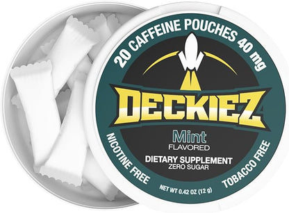 Caffeine Pouches, 5 Cans (100 Pouches), Pre Workout Pouches, Coffee Pouches & Energy Drink Alternative, 40mg Caffeine per Pouch, Sugar Free Caffeine Supplement, Mint Flavor