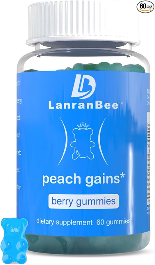 Booty Gummies | Bum Support Gummies for Women | Workout Enhancement |Vitamins for Women | Lift Hip line| Natural Botanical Blend | Berry Flavored | Womens Fitness Supplement (60 Count)