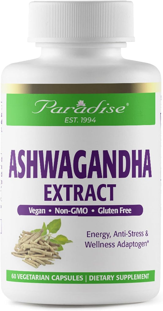 Paradise Herbs Organic Ashwagandha, Ayurvedic Adaptogen, Vegan, Non GMO, Gluten Free, 180 Vegetarian Capsules