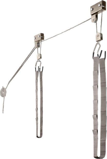 Kayak Storage Hoist - Overhead Pulley System with 125lb Capacity for Canoes, Bikes, Ladders, and More - for up to 12-Foot Ceilings