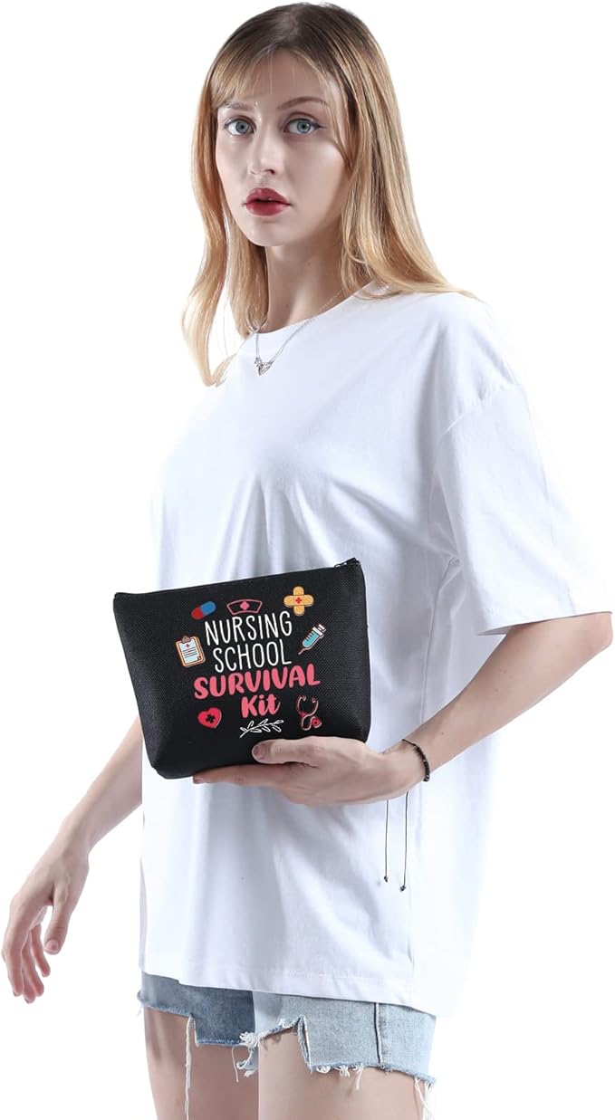 WCGXKO Nurse Gift Nurse Cosmetics Gift Nursing School Survival kit Gift for RN CNA LPV BSN LVP (NURSING SCHOOL black)