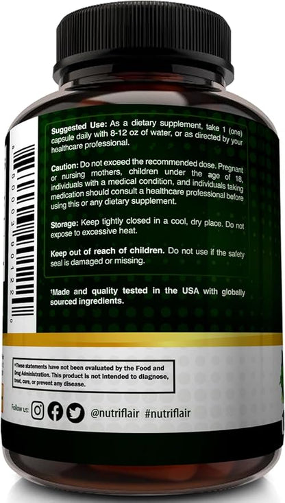 NutriFlair DIM Supplement 400mg with Bioperine, 120 Capsules - Diindolylmethane - Estrogen Metabolism Support & Hormone Balance, Menopause, PCOS, Acne and Skin Care for Men & Women - Compare to 300mg