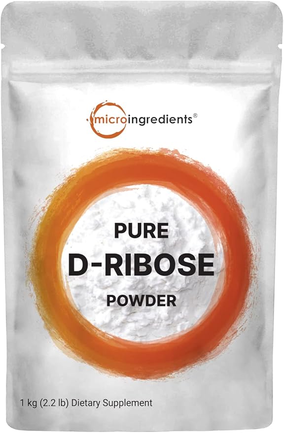Pure D Ribose Powder, 1 KG (2.2 Pound & 200 Servings) - Hair Support Supplement, Natural Simple Sugar, Dissolves Clear, Pharmaceutical Grade - Filler Free, No GMOs, No Gluten & Water Soluble