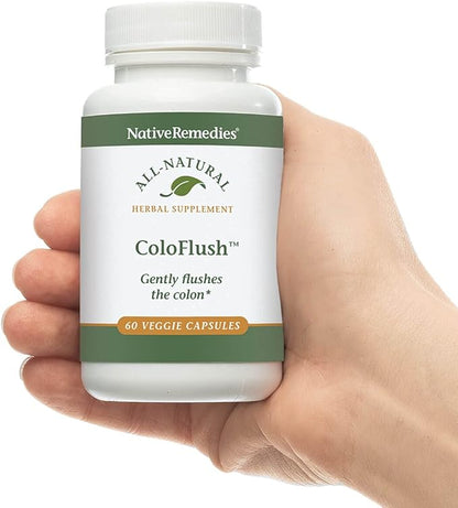 Native Remedies ColoFlush - All Natural Herbal Supplement for Gentle Flushing of The Colon - Supports Healthy Functioning of The Digestive System - 60 Veggie Caps