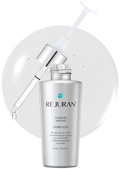 REJURAN® Turnover Ampoule, c-PDRN® (Larger Size) – Original Salmon DNA PDRN Face Serum for Firming, Hydrating, Radiant Glass Skin with Visible Anti-Aging Results. Korean Skin Care (1.69 fl oz)