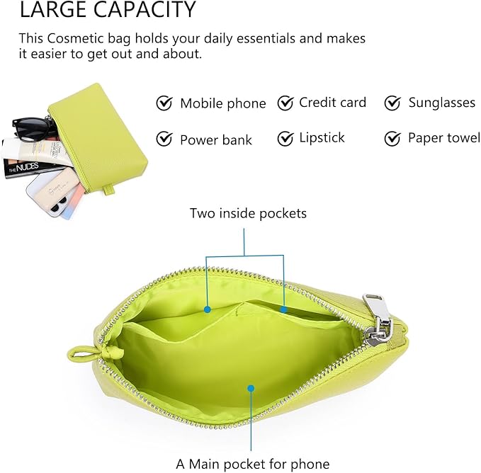PU Leather Makeup Simple and Convenient Handbag Small Exquisite Storage Bag (Pu/Grass)