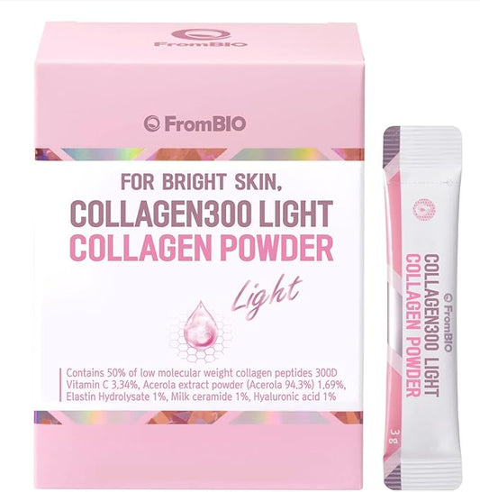 for Bright Skin, Collagen 300 Light, Low Molecular Weight Fish Collagen Peptides 300D 1,500mg (28 Packets)