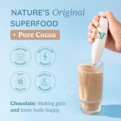 WONDERCOW Colostrum Supplement Powder for Gut Health, Immune Support, Muscle Recovery & Wellness | Natural IgG Pure Whole Bovine Colostrum Superfood, Chocolate, 60 Servings