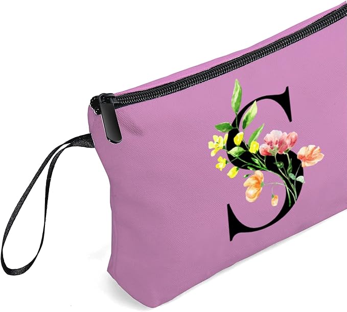 SEAMOON Women Birthday Unique Bride to be Bridal Shower Initial Gifts for Mom Sister Friend Her Teacher Aunt Makeup Cosmetic Bag with Mirror Mothers Day Christmas Graduation S
