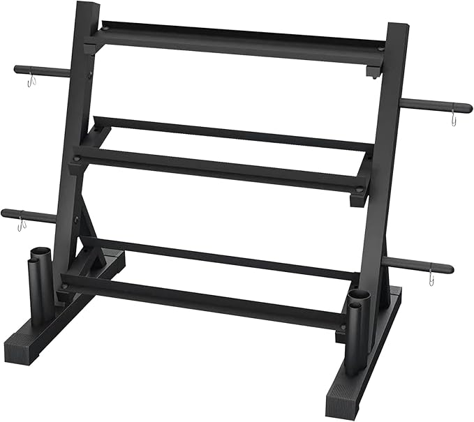 PROOFGOLD 1200LBS Dumbbell Rack- Adjustable 3 Tier Weight Rack for Home Gym Suitable for Storage of Dumbbell, Weight Plates,Kettlebell Barbell Plate, Barbell Bar(Rack Only)