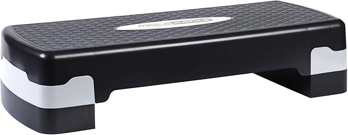 HolaHatha Compact Portable Aerobic Step Platform Exercise Fitness Equipment, Cardio Stepper with Adjustable Height for Home Gym