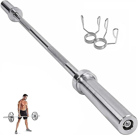 uyoyous 4FT Barbell Bar Solid Threaded Chrome barbell 2 inch 120cm for