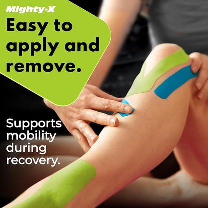 Waterproof Kinesiology Tape - 3 Rolls - Knee Support & Muscle Pain Relief - 16.4 ft Uncut Sports Kinetic Tape for Joint Stability - 50 Instructional Videos
