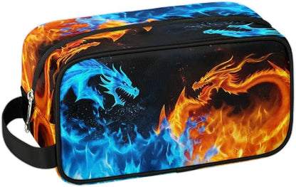 Dragon Water Fire Hanging Toiletry Bag,Travel Hygiene Kits for Boys Mens,Waterproof Makeup Carry-on Bags,Cosmetic Bag,TSA Approved Shave Dopp Kit for Toiletries Shower Bathroom Accessories Gifts