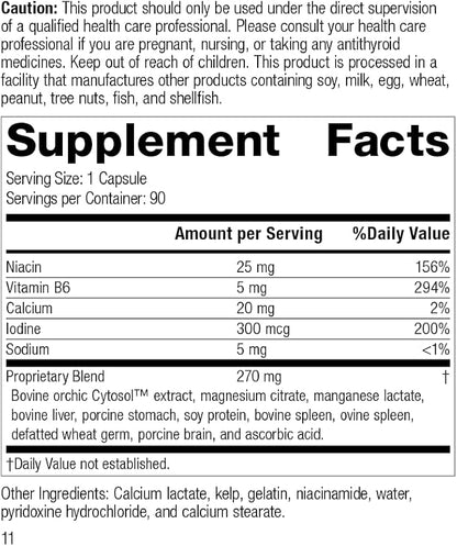 Standard Process Min-Chex - Whole Food Nervous System Supplement, Stress Relief with Soy Protein, Ascorbic Acid, Wheat Germ, Vitamin B6, Niacin, Iodine - 90 Capsules