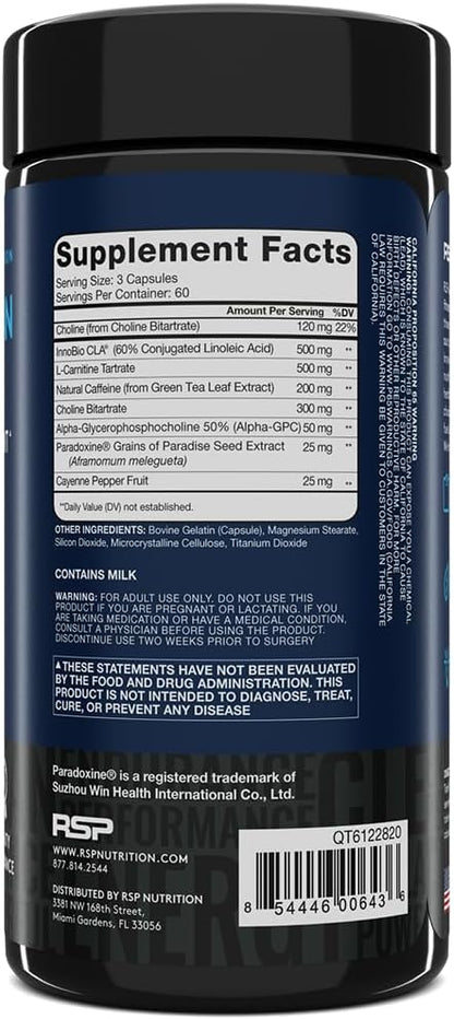 RSP Nutrition QuadraLean Thermogenic Fat Burner for Men & Women, Weight Loss Supplement, Crash-Free Energy, Metabolism Booster & Appetite Suppressant, Diet Pills, 60 Serv (Packaging May Vary)