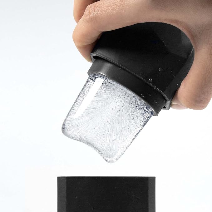 Upgrade Ice Cube Face Roller, Facial & Eyes and Neck, Brighten Skin & Enhance Your Natural Glow, Facial Treatment to Tighten & Tone Skin & De-Puff The Eye Area, Cryotherapy for Face (Black)