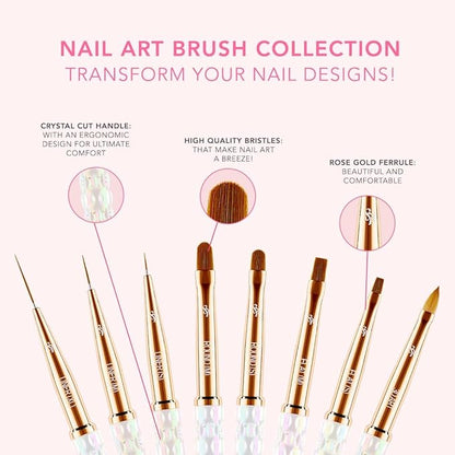 Kiara Sky Nail Art Brush Collection | Set of 8 Brushes