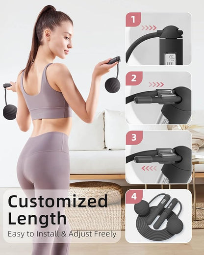 YOTTOY Cordless Jump Rope with Counter - Ropeless 2 In 1 with