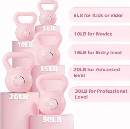 KHTO Kettlebells Fitness Exercise-Pink Strength Training Kettlebell Sets