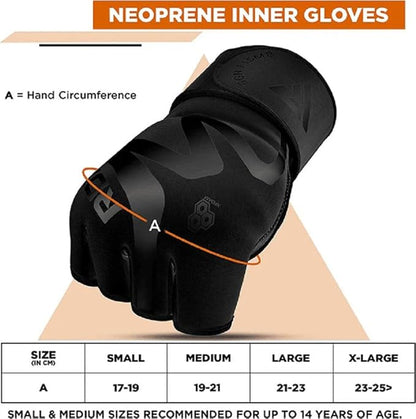 RDX Boxing Inner Gloves Hand Wraps Men Women, Hybrid Design Gym Weight Lifting Workout, 50Cm Long Wrist Support, Neoprene Under Mitts, MMA Muay Thai Martial Arts Training, Kickboxing Punching