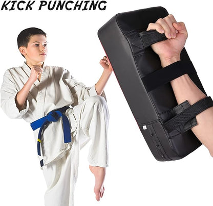 Odoland 3-in-1 Kids Youth Boxing Set - Punching Mitts, Kick Pads, Gloves for Boxing, Kickboxing, Karate, Muay Thai, MMA Training