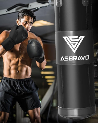 Punching Bag for Adults, 4ft Oxford Heavy Boxing Bag Set 12OZ Gloves for MMA Muay Thai Kickboxing Training Home Gym, Martial Art (Unfilled)