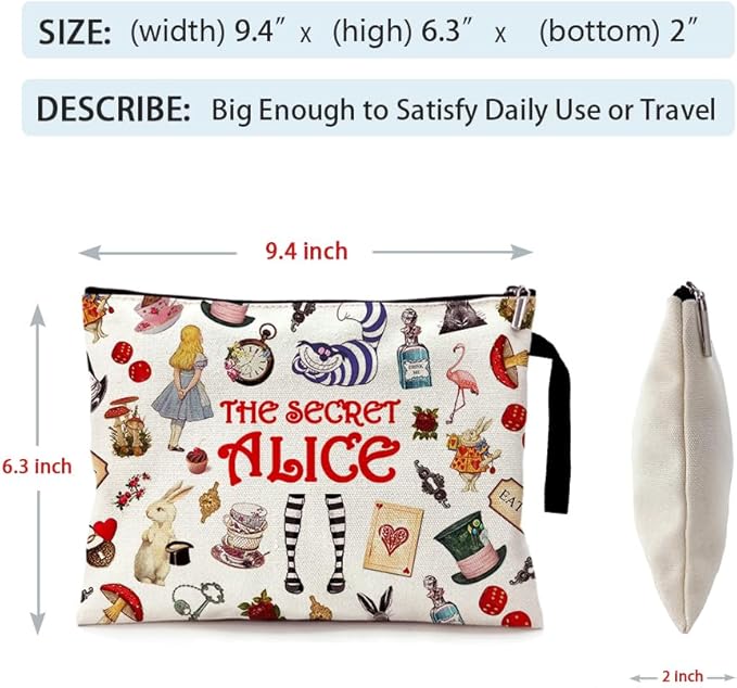 ZHANTUONE Fairy Tale Funny Cosmetic Bag, for Travel Toiletry Zipper Storage Pouch Makeup Bag, Gifts for Sister Coworker Bestie Friends, Movie Lover Fairy Tale Fans