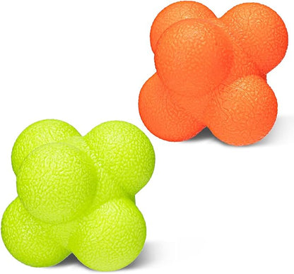 Hexagonal Reaction Ball High Density Rubber Foam Bounce (2 Pack