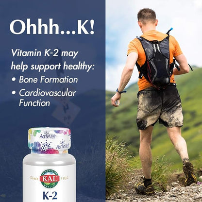 KAL K-2 Lemon Tablets, 100 Count | Pack of 2