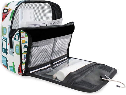 senya Hanging Travel Toiletry Bag Kit Boys Makeup Case Cosmetics Organizer for Men Women (Cartoon Boy Cars)