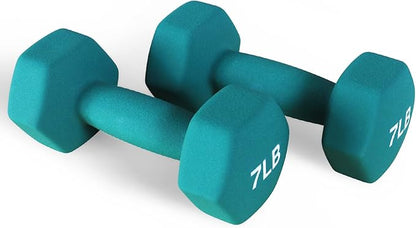 Neoprene Dumbbell Hand Weights, Anti-Slip, Anti-roll, Hex Shape Colorful, Pair or Set with Stand