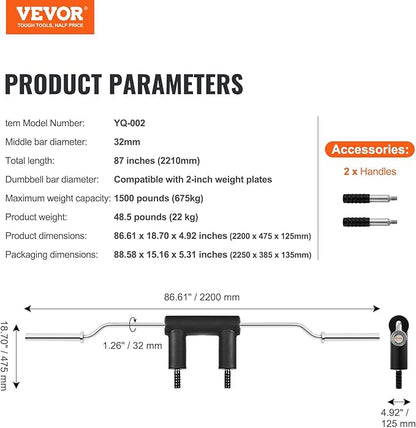 VEVOR Safety Squat Bar 1,500 LBS 32mm Diameter