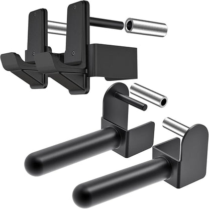 Kipika J-Hooks and Weight Plate Holder Set for 2" x 2" and 3" x 3" Power Rack - Squat Rack Attachments for Strength Training and Weight Storage - Fit Standard 1-inch and Olympic 2-inch weight plates