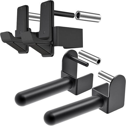 Kipika J-Hooks and Weight Plate Holder Set for 2" x 2" and 3" x 3" Power Rack - Squat Rack Attachments for Strength Training and Weight Storage - Fit Standard 1-inch and Olympic 2-inch weight plates