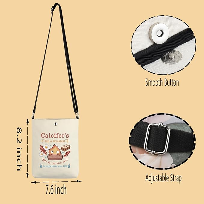 TSOTMO Calcifer's Bed & Breakfast Crossbody Bag Anime Lover Gift for Women Mother Best Friend (Calcifer's CR)