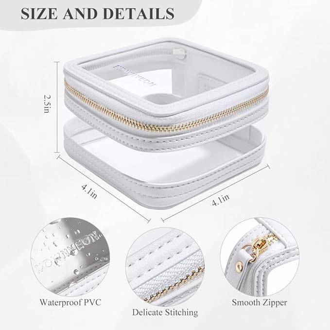 ROWNYEON Clear Makeup Case Toiletry Bag Multipurpose Travel Makeup Train Case Portable Cosmetic Organizer Transparent Storage Bag