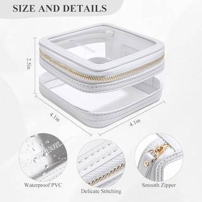 ROWNYEON Clear Makeup Case Toiletry Bag Multipurpose Travel Makeup Train Case Portable Cosmetic Organizer Transparent Storage Bag