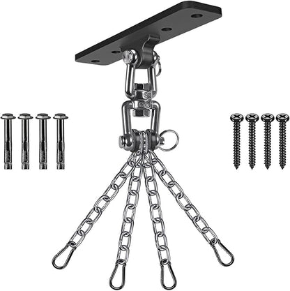 Dolibest Heavy Bag Hanger,Wall Ceiling Mount Hook 360° Rotation Wood Beam Holder Body Weight Strength Training Systems, Aerial Yoga Swing & Hammock, Resistance Band for Wooden Sets(600 LB Capacity)