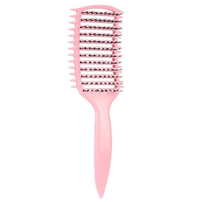 Curl Defining Brush, Vented Curly Hair Brush for Effortlessly Detangling Shaping and Defining Women's Men's Curls on All Wet or Dry Hair Types, Reduces Frizz (Pink)