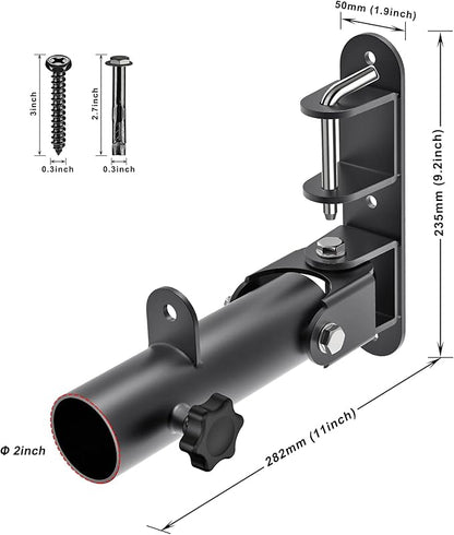 Kipika Wall Mount Landmine Attachment for 1" Standard Bar and 2" Olympic Bars - Heavy Duty T-Bar Row Platform with Swivel - Ideal for Home Gym Workouts