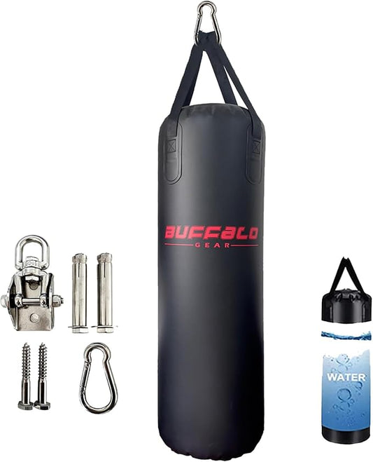 Buffalo Gear Heavy Water Punching Bag, 225LB 165LB 86LB Adjustable Training Punching Bag for Kickboxing Boxing Gym Home Training for Youths Kids