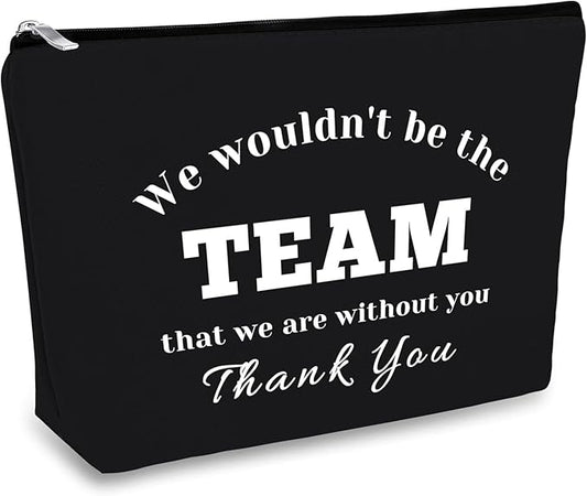 Team Leader Coach Thank You Makeup Bag for Women Boss Appreciation Cosmetic Bag Colleague Coworker Leaving Basketball Soccer Coach Employee Birthday Thanksgiving Gift