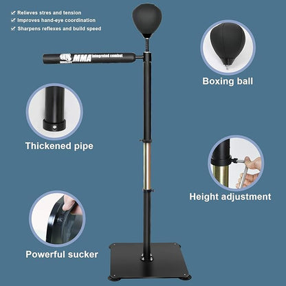 INNOLIFE Boxing Bar Heavy Duty Punching Speed Reflex Skills Training Free Standing Adjustable Height