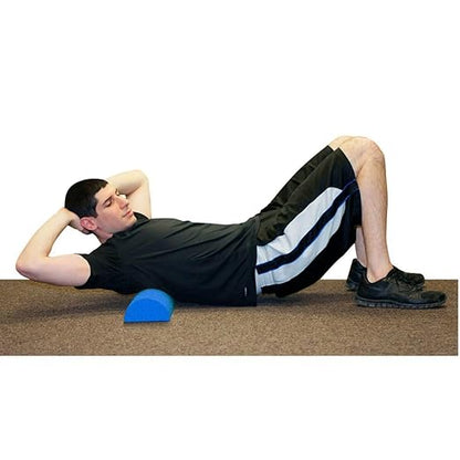 CanDo Slim White PE Foam Rollers for Exercise 3" x 12" Half-Round